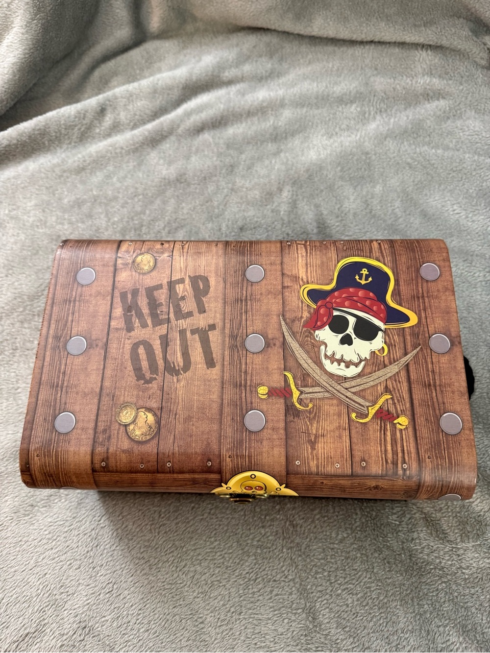 Pirate Themed Treasure Chest “Keep Out” W/ Latch - Picture 2 of 13